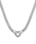 Diamond Heart Mesh Pendant Necklace