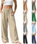 Women’s Drawstring Linen Palazzo Pants with Pockets – Only $4.48 (Was $20) + Free Prime Shipping