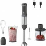Cordless Immersion Hand Blender – Rechargeable with Dishwasher Safe Accessories