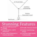 18k White Gold Plated Pearl Pendant