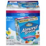 Almond Breeze Dairy Free Almondmilk, Unsweetened Vanilla, 32-Ounce (Pack of 6) – Six 32-ounce cartons of unsweetened vanilla almond milk