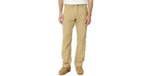 Amazon Basics Men's Relaxed Hybrid Utility Pants – Workwear details: zip-closure cargo pocket, tool pocket, and back welt pockets