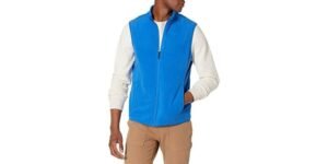 Amazon Essentials Men's Full-Zip Polar Fleece Vest – 64% off the $24.90 list price, verified live on the Woot offer page
