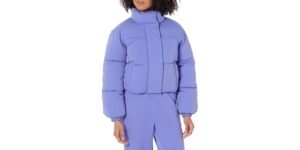 Amazon Essentials Women's Crop Puffer Jacket – 73% off the $54.90 list price, verified live on the Woot offer page