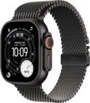 Apple Watch Ultra 3 GPS + Cellular 49mm Black Titanium with Black Milanese Loop – 49mm black titanium case with matching black titanium Milanese Loop