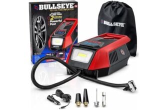 Bullseye 12V DC Car Tire Compressor – 12V DC portable tire compressor for cars