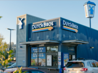 Dutch Bros Coffee logo – free mini skateboard with medium or large drink on October 12, 2026