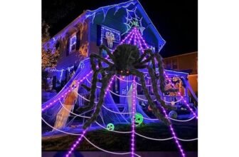 ECOHDT Brighter Spider Webs Halloween Decor – Brighter spider web Halloween decor for porch, yard, or indoor haunts.