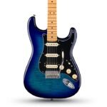 Fender Player II Stratocaster HSS Plus Top Electric Guitar (Blue Burst) – Flame maple Plus Top over an alder body