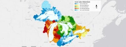 Free Great Lakes Watersheds Map (3' x 2' Printed Map by Mail) – A full 3-foot by 2-foot printed Great Lakes watersheds map, mailed to you free