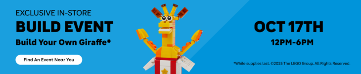Toys R Us Bricktober in-store build event – free LEGO Geoffrey the Giraffe on October 17