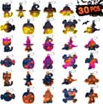 Halloween Pop Keychain Fidget Toys 30-Pack – 30-pack of Halloween pop keychain fidget toys in bulk
