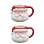 Holiday Time Santa Mug 2-Pack (15 oz) – Holiday Time 2-pack of 15-oz Santa mugs in red