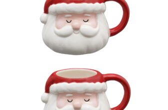 Holiday Time Santa Mug 2-Pack (15 oz) – Holiday Time 2-pack of 15-oz Santa mugs in red