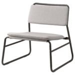IKEA Linnebäck Chair – light gray Orrsta fabric with a black metal frame