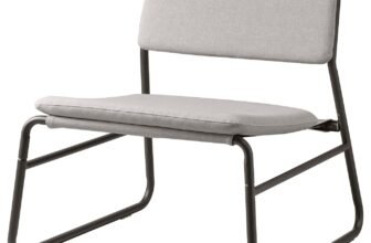 IKEA Linnebäck Chair – light gray Orrsta fabric with a black metal frame