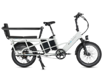 Lectric XPedition2 Stratus White Dual-Battery eBike – Dual-battery cargo e-bike with Stratus White step-thru frame