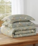 Macy's Bird Toile 3-Piece Comforter Set – Vintage-style toile print with scattered birds and blooms in sage and white