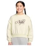 Nike Kids Sportswear Club Fleece Boxy Crew Neck Sweatshirt (Little Kid/Big Kid), Soft Pearl – 70% off the $55 MSRP