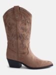 No Boundaries Women's Studded Cowboy Boots (Beige) – No Boundaries women's western studded cowboy boots, $22.49 (was $44.98, 50% off)