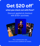 Paze x StubHub: $20 Off Orders $150+ – Spend $150 or more on StubHub and check out with Paze to get $20 off automatically