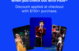 Paze x StubHub: $20 Off Orders $150+ – Spend $150 or more on StubHub and check out with Paze to get $20 off automatically