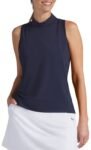 PUMA Women's Sport Mockneck Golf Shirt – PUMA women's nylon sport sleeveless mockneck golf shirt in Deep Navy