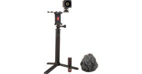 Sunpak Mobile Vlogging Kit with Tripod & Accessories – Complete mobile vlogging kit: mini tripod, extendable selfie stick, smartphone clamp, LED light, and microphone