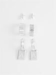 Time and Tru Women's Silvertone Multi Earring Set (3 Pairs, Initial A) – 3-pair silvertone earring set with initial 'A' charm — $3.99 (was $6.92)
