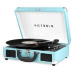 Victrola Bluetooth Stereo Turntable (Brown) – 3-speed belt-driven turntable (33⅓, 45, 78 RPM)