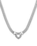 Diamond Heart Mesh Pendant Necklace