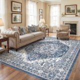 UERMEI 8×10 Washable Area Rug